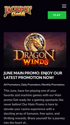 Promotions mobiles du casino Jackpot Cash