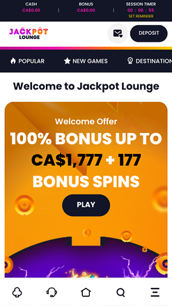 Promotions du casino Jackpot Lounge version bureau