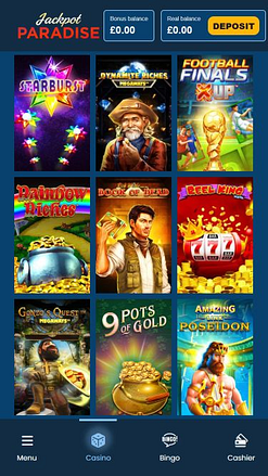 Jeux mobiles du casino Jackpot Paradise