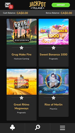 Juegos móviles del casino Jackpot Village