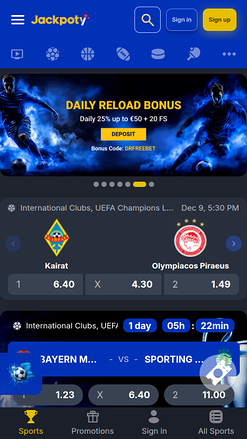 Jackpoty Casino Deportes Móvil