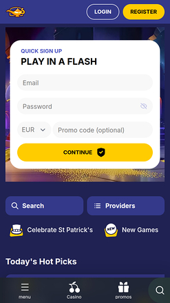 Pagina iniziale mobile del casinò JasminSlots