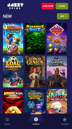 Juegos móviles de Jazzy Spins Casino
