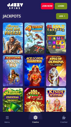 Jackpot móvil del casino Jazzy Spins