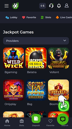 Jackpot du casino Jeetcity sur mobile