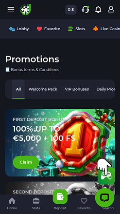 Promotions du casino Jeetcity sur mobile