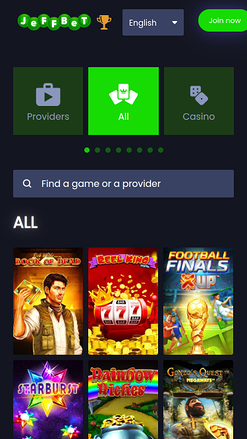 Juegos de casino Jeffbet para móvil