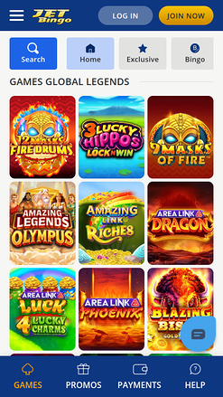 Giochi Jet Bingo per dispositivi mobili