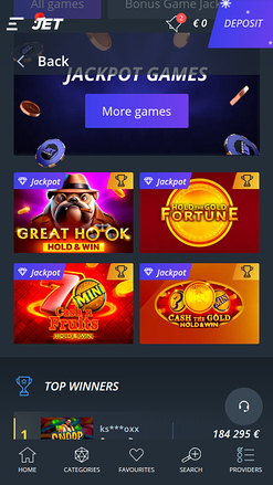 Jet Casino Jackpot Mobile