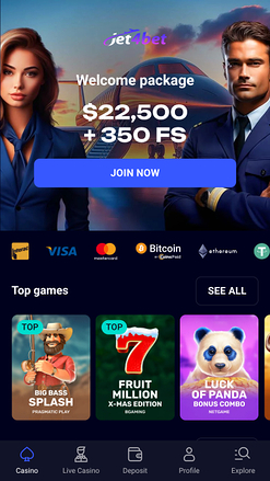 Jet4bet Casino Homepage Mobil
