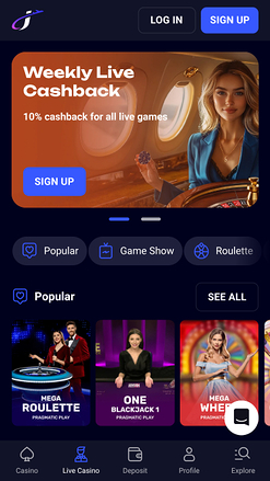 Jet4bet Casino Live-Dealer Mobil