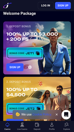 Jet4bet Casino-Aktionen Mobil