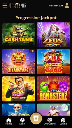 Jackpot mobile du casino JetSetSpins