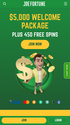 Joe Fortune Casino Homepage