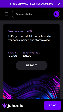 Homepage di Joker.io Mobile