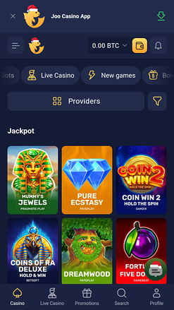 Jackpot mobile de Joo Casino
