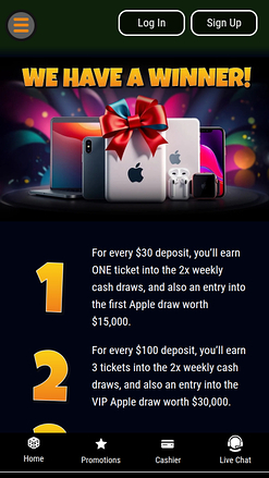 Sorteo de efectivo móvil de Juicy Vegas Casino