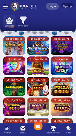 Jackpot mobile du casino Juliebet
