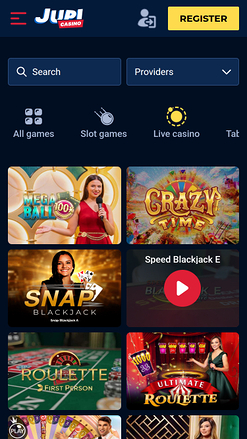 Jupi Casino Mobile avec croupier en direct