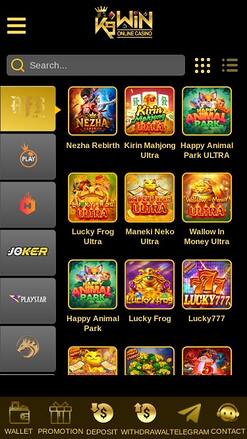 Jeux du Casino K9Win Mobile