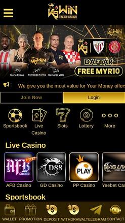Page d’accueil du Casino K9Win Mobile