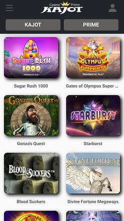 Jeux du Casino Kajot Mobile