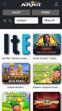 Jackpot du Casino Kajot Mobile