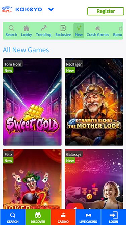 Giochi per dispositivi mobili del casinò KaKeYo
