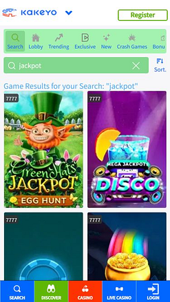 Jackpot mobile del casinò KaKeYo