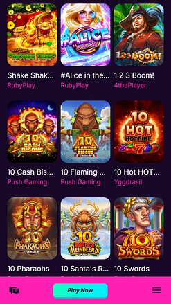 Juegos móviles de Canon Casino