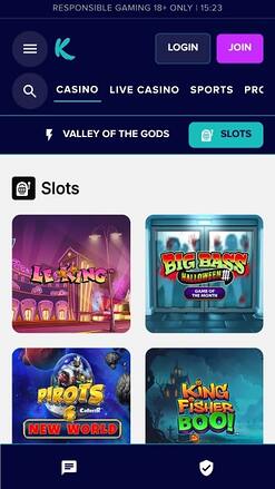 Jeux du Karamba Casino Mobile