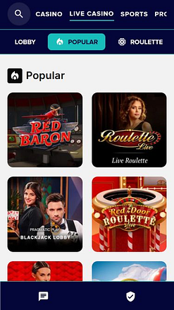 Karamba Casino avec croupier en direct mobile