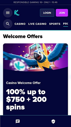 Promotions mobiles du casino Karamba