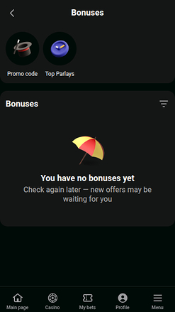 Captura de pantalla de promociones de Kheli Bet para dispositivos móviles