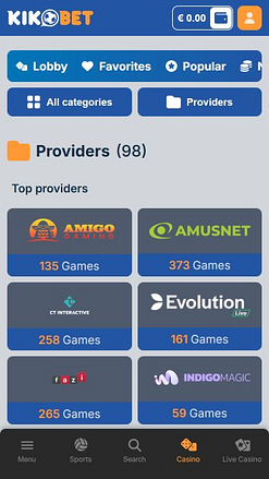 Kikobet Casino Mobile Game Developers