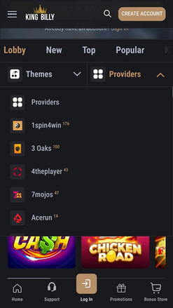 Développeurs de jeux du King Billy Casino Mobile