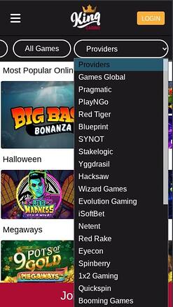 Développeurs de jeux de King Casino Mobile