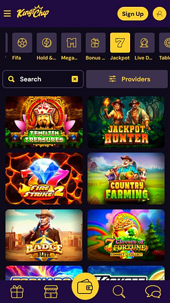 Jackpot mobile du casino King's Chip