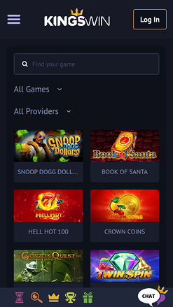 Jeux mobiles de casino KingsWin