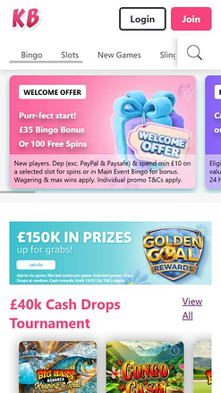  Kitty Bingo Mobile Homepage