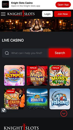 Croupier en direct sur mobile Knightslots