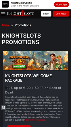 Promotions mobiles Knightslots