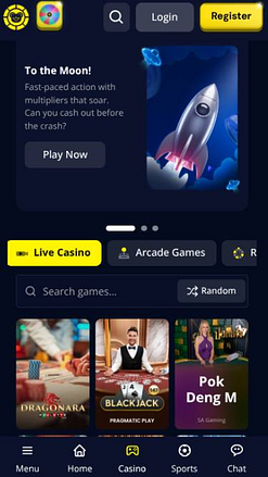 Captura de pantalla móvil en vivo de Koalabet Casino