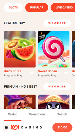 Koi Casino Mobile Games