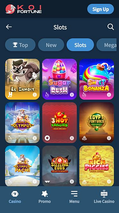 Jeux mobiles de casino KoiFortune