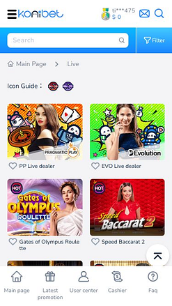 Konibet Casino Mobile Live Dealer