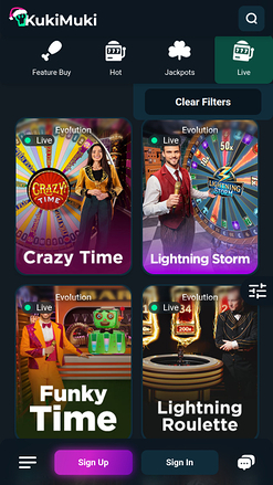 Crupier en vivo del casino KukiMuki