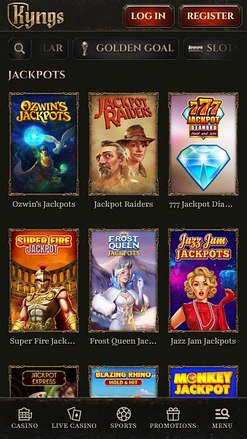 Jackpot mobile del casinò Kyngs