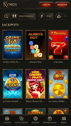 Jackpot mobile du casino Kyngs