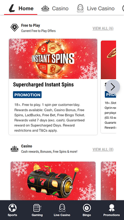 Promociones móviles del casino Ladbrokes